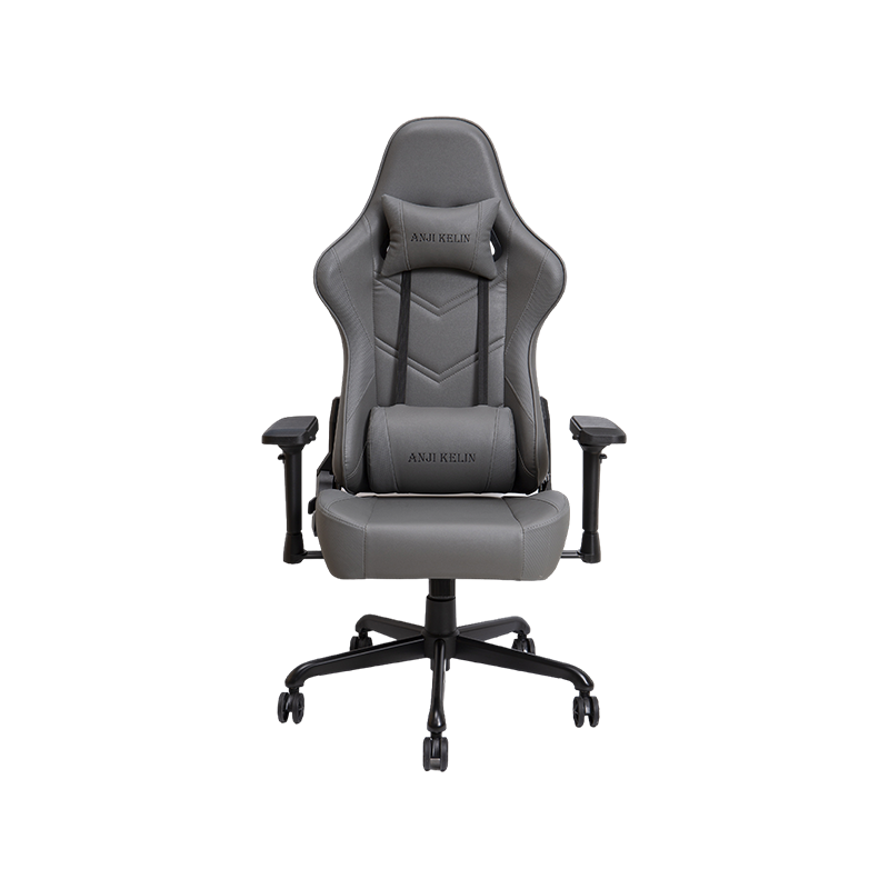 Cadeira para jogos de luxo de alta qualidade com design de apoio de braço ajustável cinza